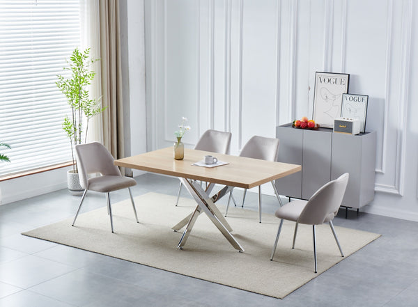 Table Rectangulaire Olivia 1m50 Pied Argent