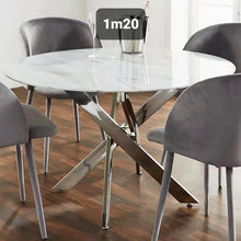 Table Rond Olivia 1m20 Pied Argent