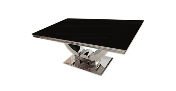 Table Basse Trofy Pied Chrome Noir 120x70x49 CM