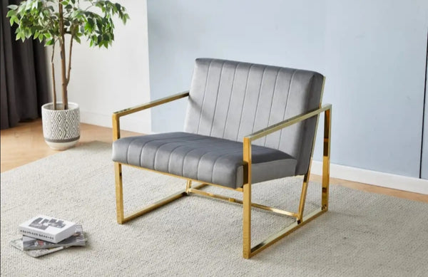 Fauteuil Keny Gris Dore