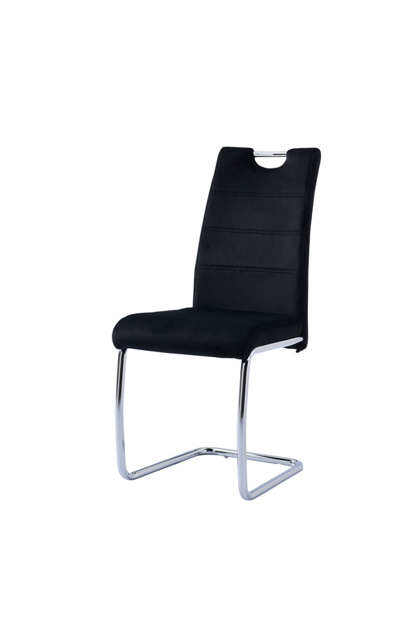 Chaise 103 Velours Pied Argent