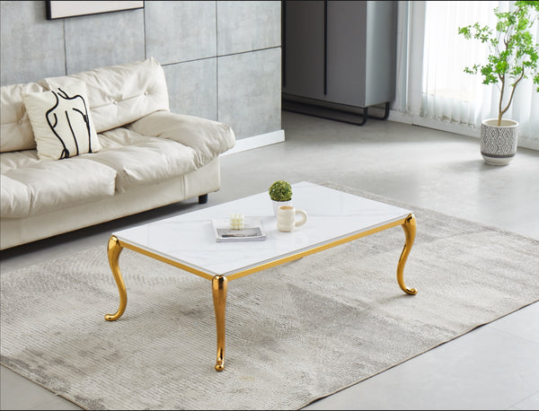 Table basse Ceramique Baroka Pied Dore