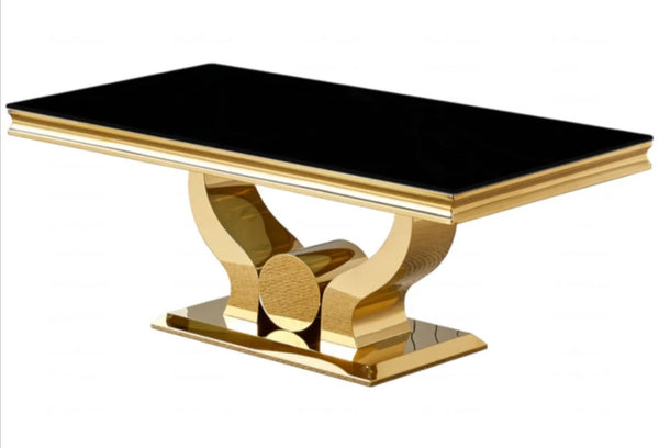 Table Basse Trofy Pied Gold Noir 120x70x49 CM