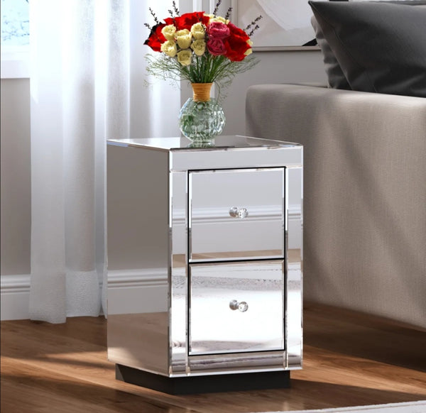 Chevet 2 Tiroirs Miroir Candelle