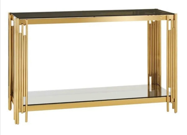 Console Flute En Gold Marbre Noir 120x40x78 CM