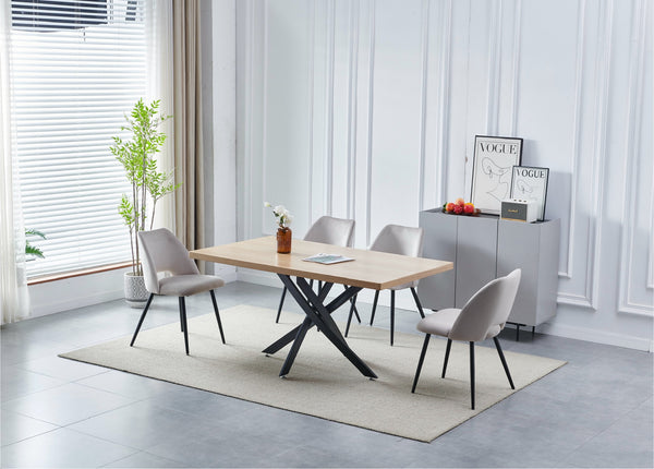 Table Rectangulaire Olivia 1m80 Pied Noir