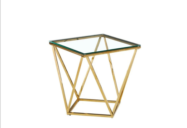 Bout de Canape Alina Gold Transparent 50x50 CM