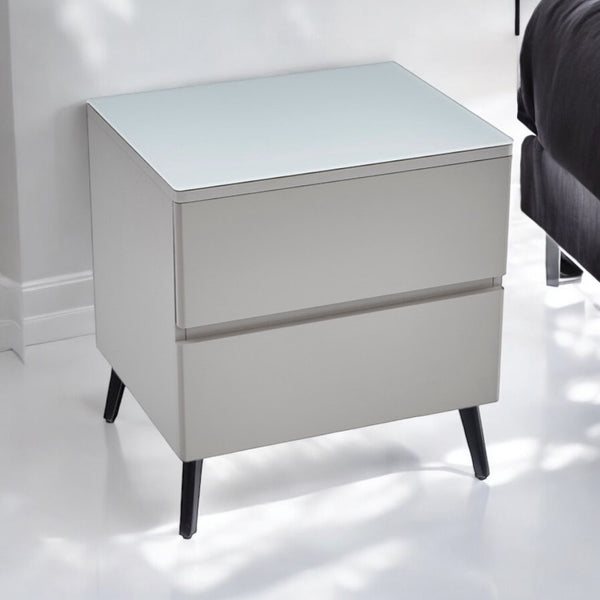 Chevet Lydia Bois Mat Pied Noir