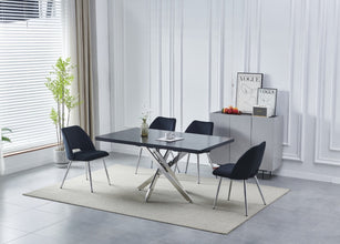 Table Rectangulaire Olivia 1m80 Pied Argent