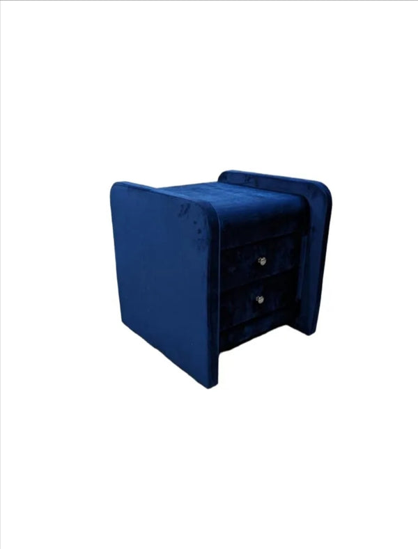 Chevet Edgar Velours Bleu 48x48x50 CM