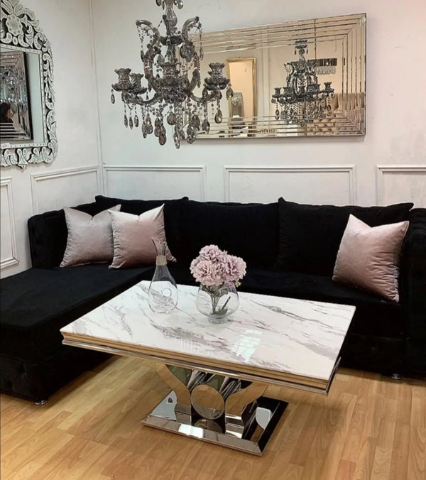 Table Basse Trofy Pied Chrome 120x70x49 CM