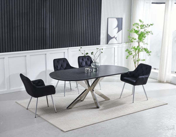Table a Manger Ceramique Ophelia 1m50 Pied Argent