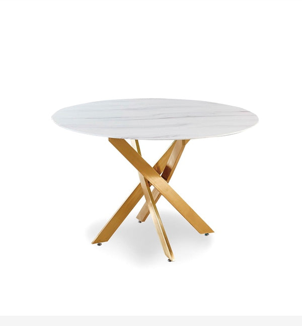 Table Rond Olivia Pied Dore