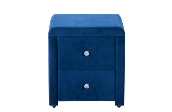 Chevet Velours Bleu 47x41x50 CM