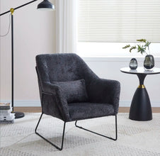 Fauteuil Baska Metal Noir Laine