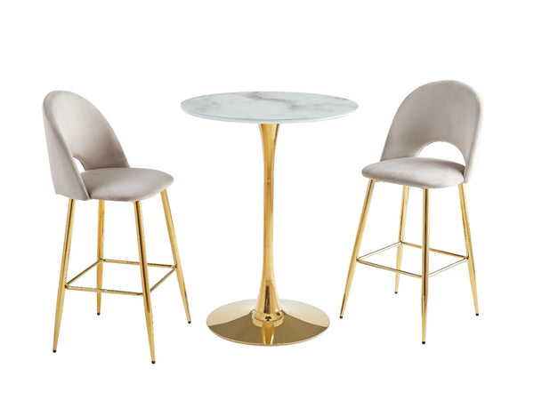 Table de Bar Rosa Pied Dore