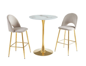Table de Bar Rosa Pied Dore