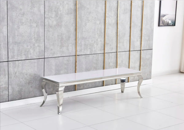 Meuble TV Baroque Chrome Blanc 160x45x45 CM