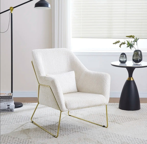 Fauteuil Baska Gold Laine Beige