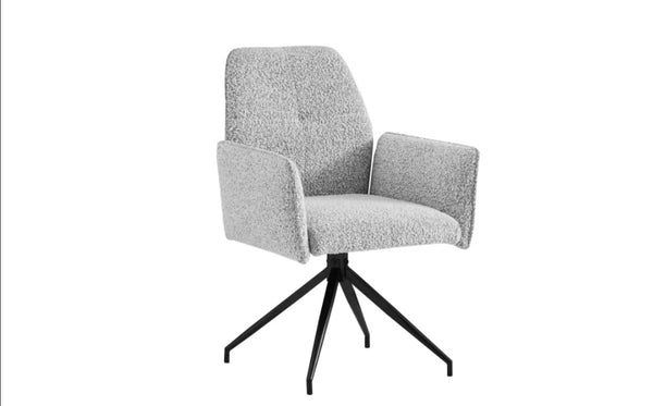 Chaise Carrera Gris Pied Metal Noir Tweed Gris Pivotante 360 Anti-tache