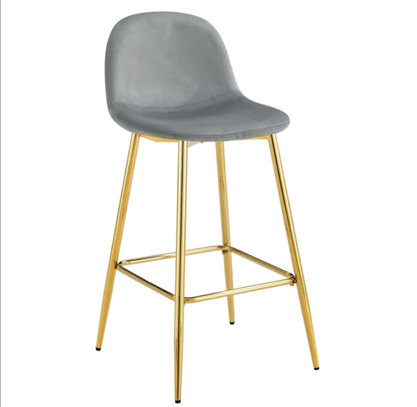 Tabouret de Bar Scandinave Pied Dore Velours