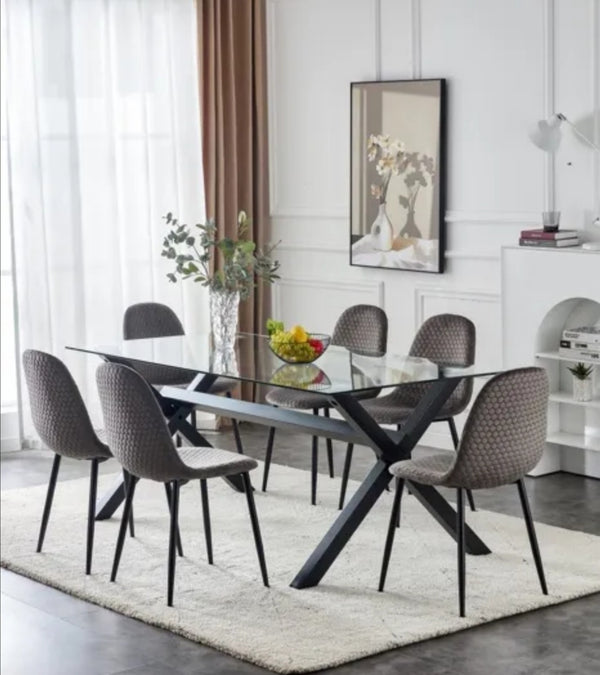 Table Repas Ixe Metal Transparent 180x90x75 CM