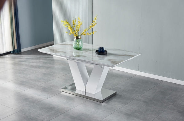 Table a Rallonge V Effet Pied Argent