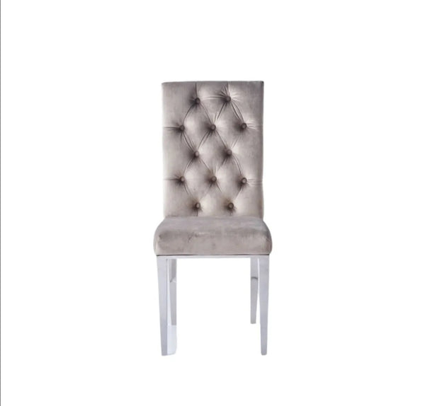 Chaise Nevada Capitonne Avec Boutons Pied Chrome