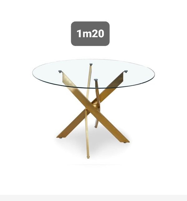 Table Rond Olivia 1m20 Transparent Pied Dore