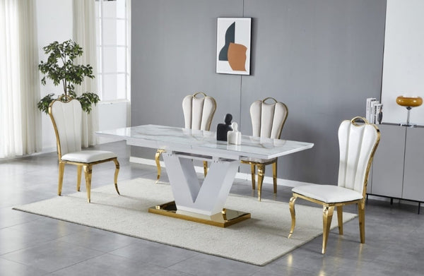Table a Rallonge V Effet Pied Dore