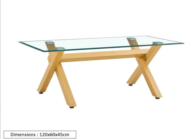 Table Basse Ixe Bois Transparent 120x60x45 CM